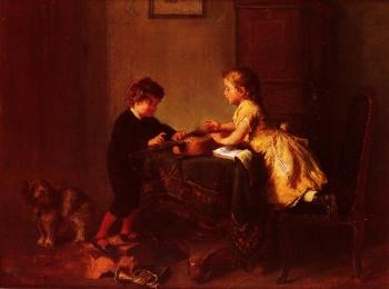 Felix Schlesinger : Children Playing With A Guitar